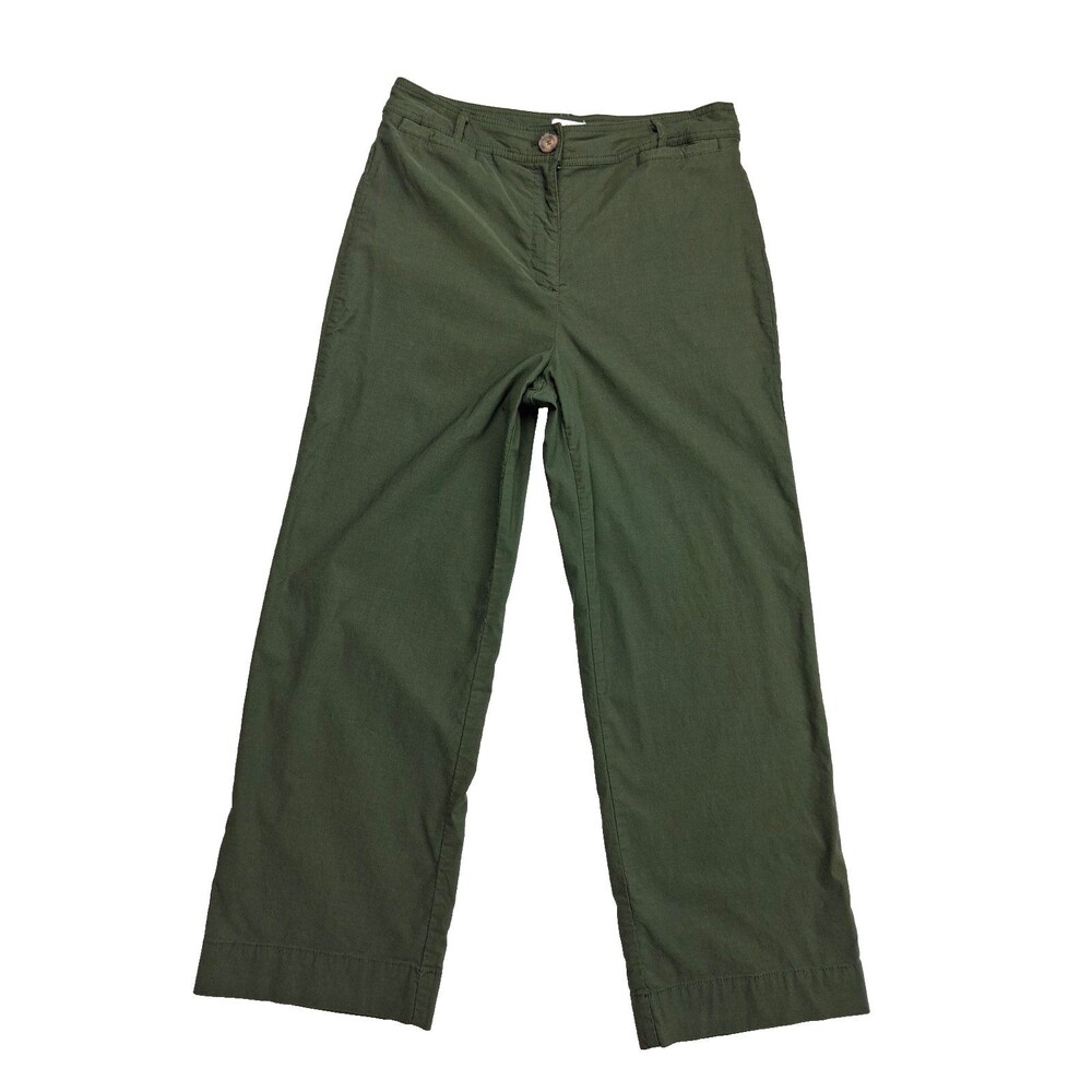 Nicole Miller NY Women's Olive Green Straight Leg High Rise Chino Pants Size 10